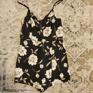 Black floral romper